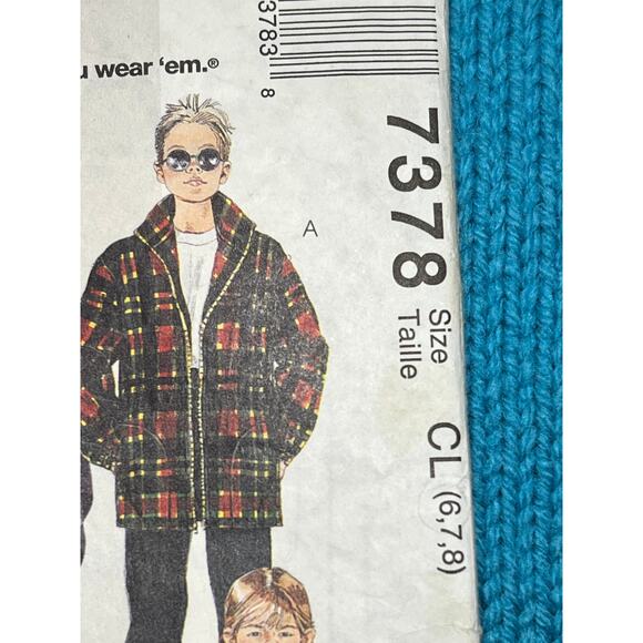 McCalls 7378 Sewing pattern Kids jacket top pull on pants size 6 - Picture 2 of 6